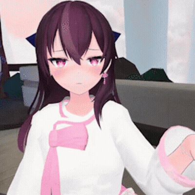 Girl With Purple Hair And Pink Tie GIF