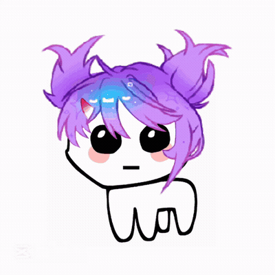 Girl With Purple Hair And Rainbow GIF