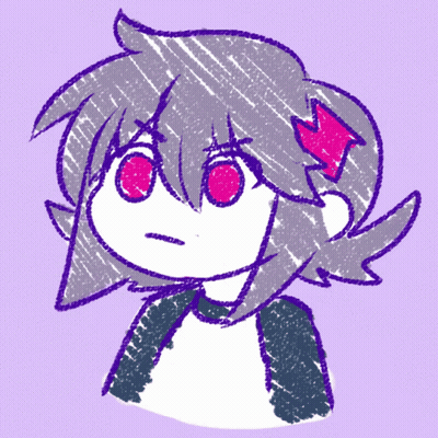 Girl With Purple Hair And Red Eyes GIF