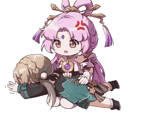 Girl With Purple Hair And Red Face Sticker