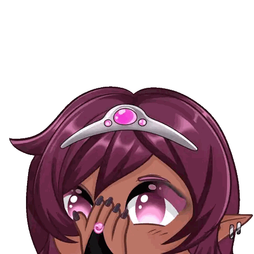 Girl With Purple Hair And Tiara Sticker