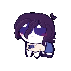 Girl With Purple Hair And Turtle Shirt Sticker