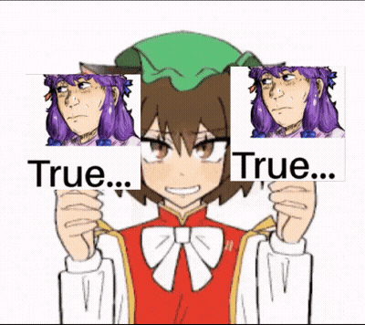 Girl With Purple Hair And Two Signs Saying True GIF