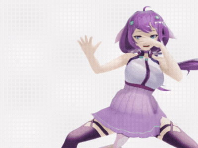 Girl With Purple Hair And White Dress GIF
