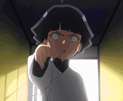 Girl With Purple Hair And White Shirt Pointing GIF