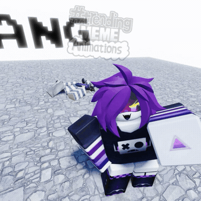 Girl With Purple Hair Before Trending Meme Animations Sign GIF