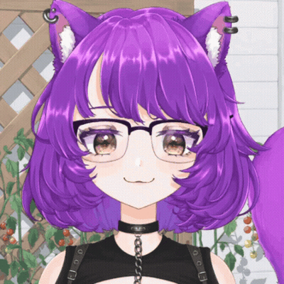 Girl With Purple Hair, Glasses, Black Choker GIF
