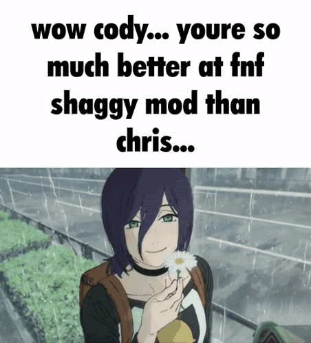 Girl With Purple Hair Holding Flower GIF
