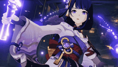 Girl With Purple Hair Holding Purple Torch GIF