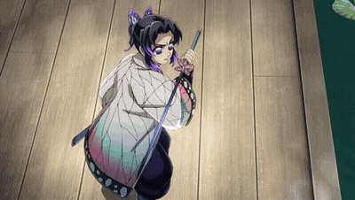 Girl With Purple Hair Holding Sword GIF