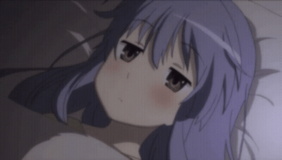 Girl With Purple Hair Laying In Bed GIF