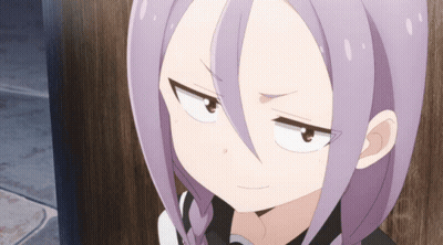 Girl With Purple Hair Making A Face GIF