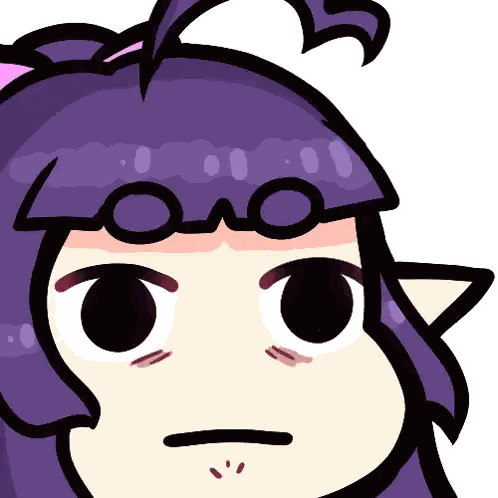 Girl With Purple Hair Making Face Sticker
