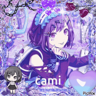 Girl With Purple Hair Named Cami GIF