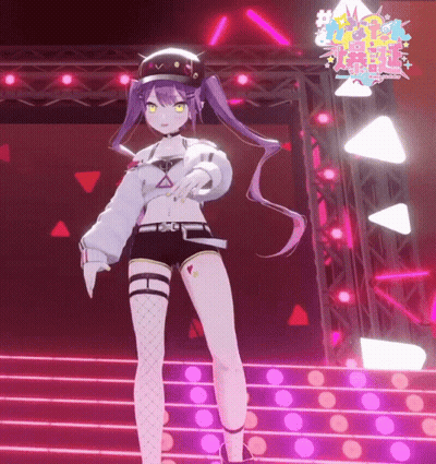 Girl With Purple Hair On Stage GIF