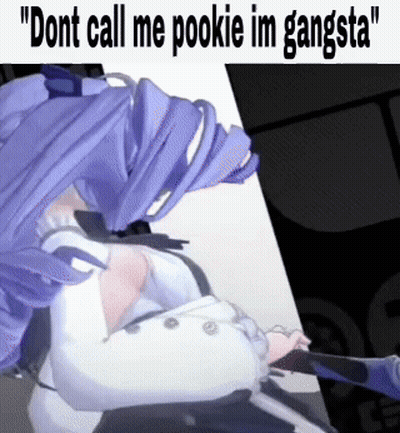 Girl With Purple Hair Saying Dont Call Me Pookie Im Gangsta GIF