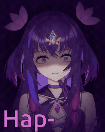 Girl With Purple Hair Saying Hap GIF