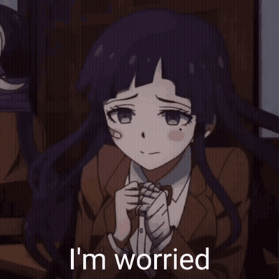 Girl With Purple Hair Saying I'm Worried GIF