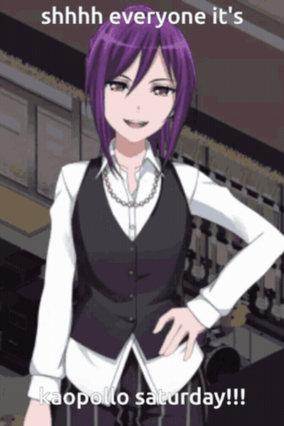 Girl With Purple Hair Saying Shhh GIF