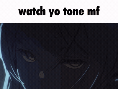 Girl With Purple Hair Saying Watch Yo Tone Mf GIF