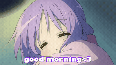 Girl With Purple Hair Says Good Morning <3 GIF