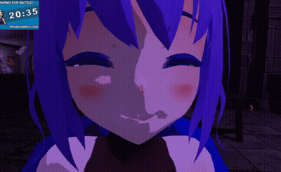 Girl With Purple Hair Smiling GIF