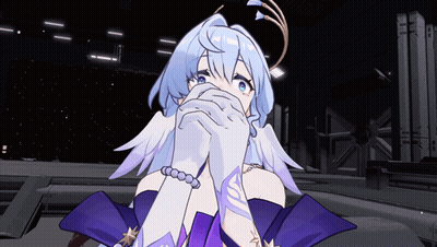 Girl With Purple Hair Smiling Holding Love Microphone GIF