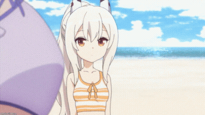 Girl With Purple Hair Standing Next To Another Girl GIF