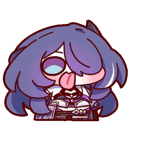Girl With Purple Hair Sticking Tongue Sticker