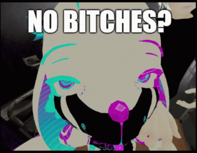 Girl With Purple Tongue Saying No Bitches GIF