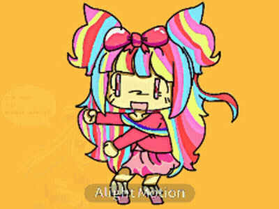 Girl With Rainbow Hair Saying Alight Motion GIF