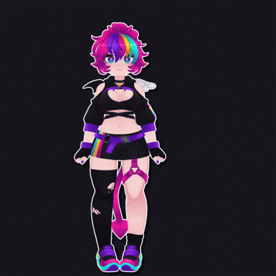 Girl With Rainbow Hair GIF