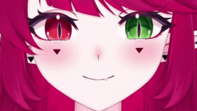 Girl With Red And Green Eyes GIF