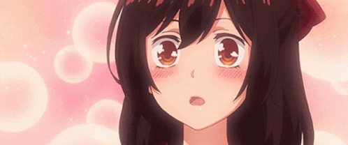 Girl With Red Bow Face Close Up GIF