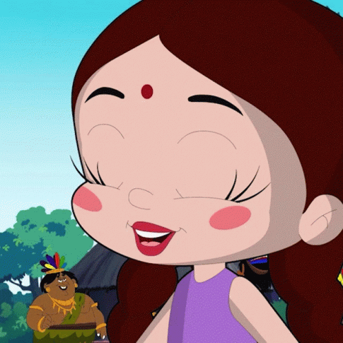 Girl With Red Dot On Forehead Smiling GIF