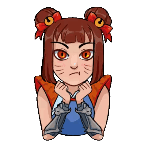 Girl With Red Eyes And Buns Sticker