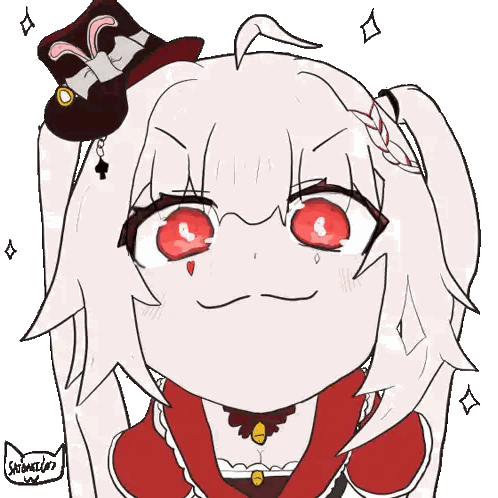Girl With Red Eyes And Rabbit Hat Sticker