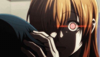 Girl With Red Eyes Covering Face GIF