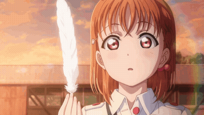Girl With Red Eyes Holding Feather GIF