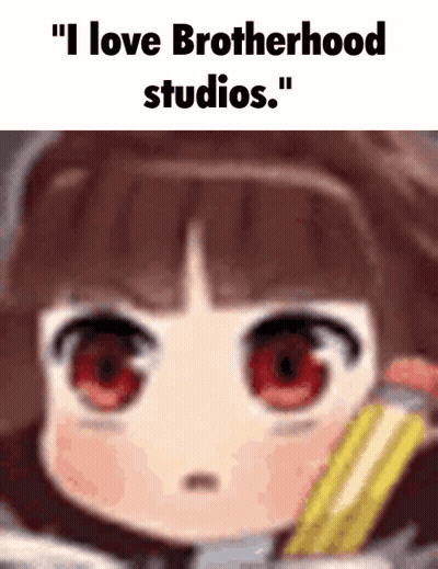 Girl With Red Eyes Holding Pencil GIF