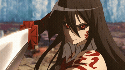 Girl With Red Eyes Holding Sword 22 GIF