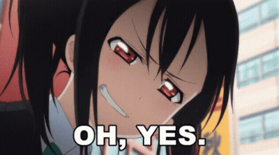Girl With Red Eyes Smiling Oh Yes GIF