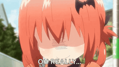 Girl With Red Hair And Bat Making Funny Face Saying Oh Really GIF