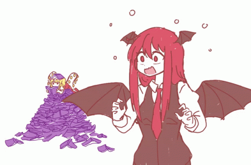 Girl With Red Hair And Bat Wings GIF