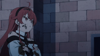Girl With Red Hair And Black Ribbon GIF