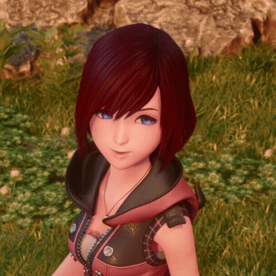 Girl With Red Hair And Blue Eyes In Field GIF