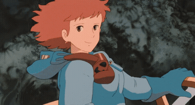 Girl With Red Hair And Blue Jacket Smiling GIF
