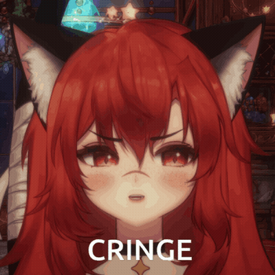 Girl With Red Hair And Cat Ears Cringe GIF