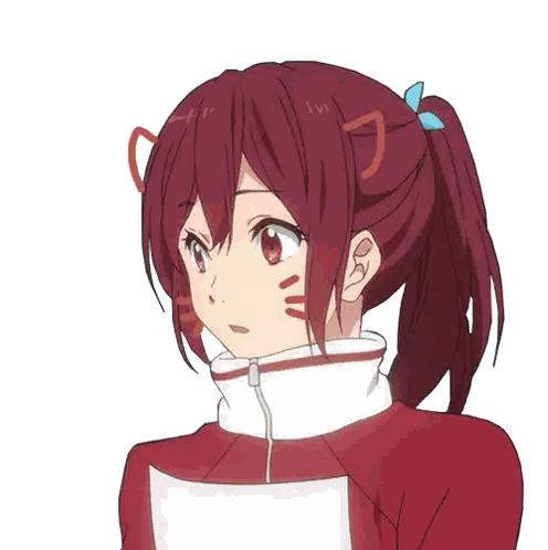 Girl With Red Hair And Cat Headband Sticker