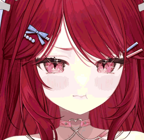 Girl With Red Hair And Choker GIF